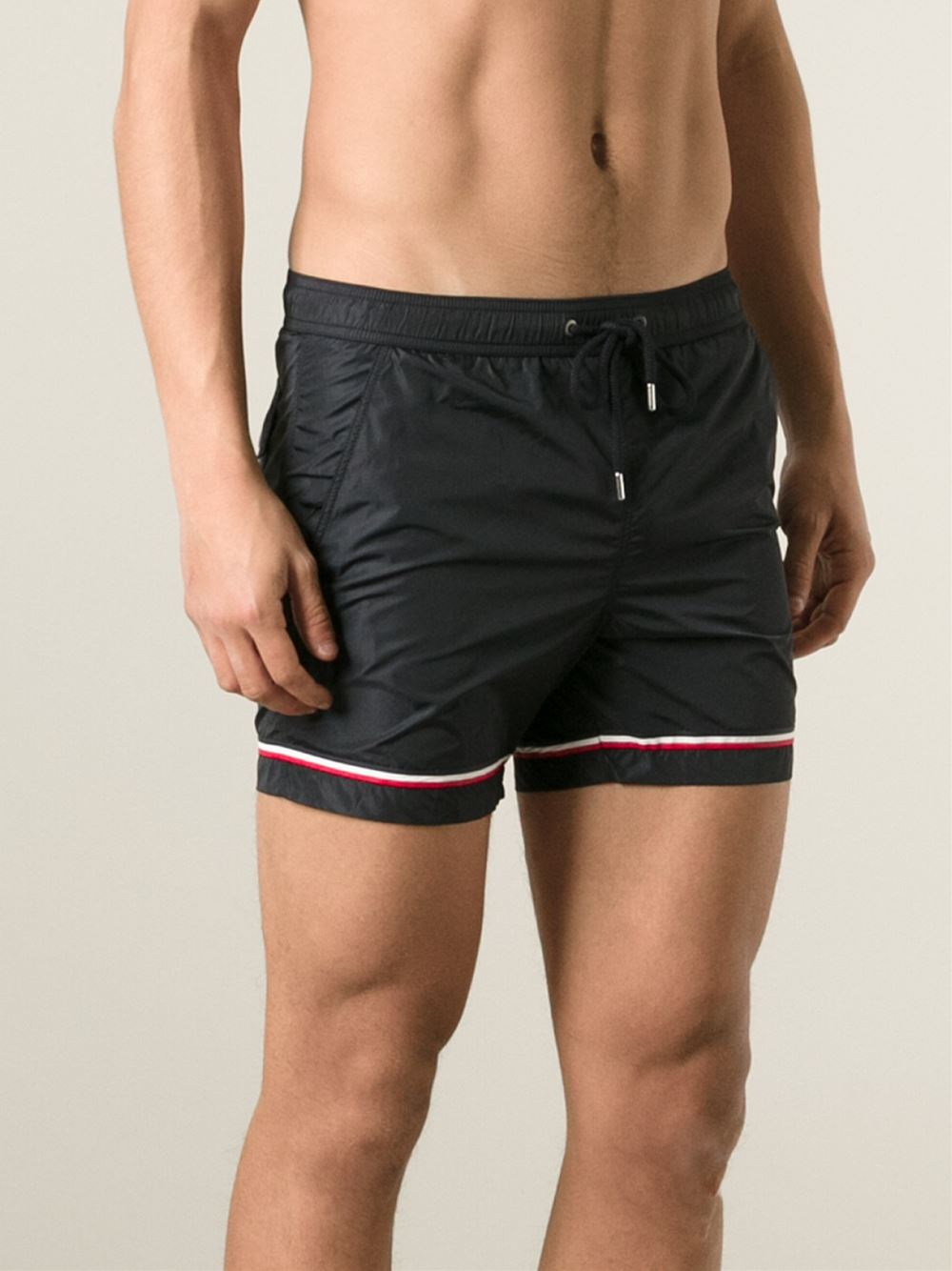 black moncler swim shorts