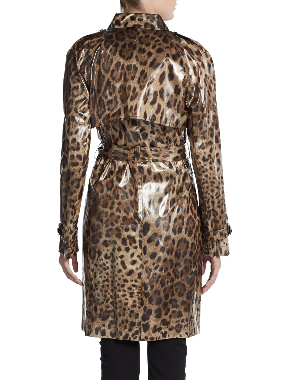 leopard print trench coat