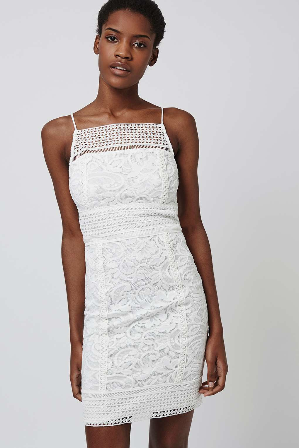 topshop white crochet dress