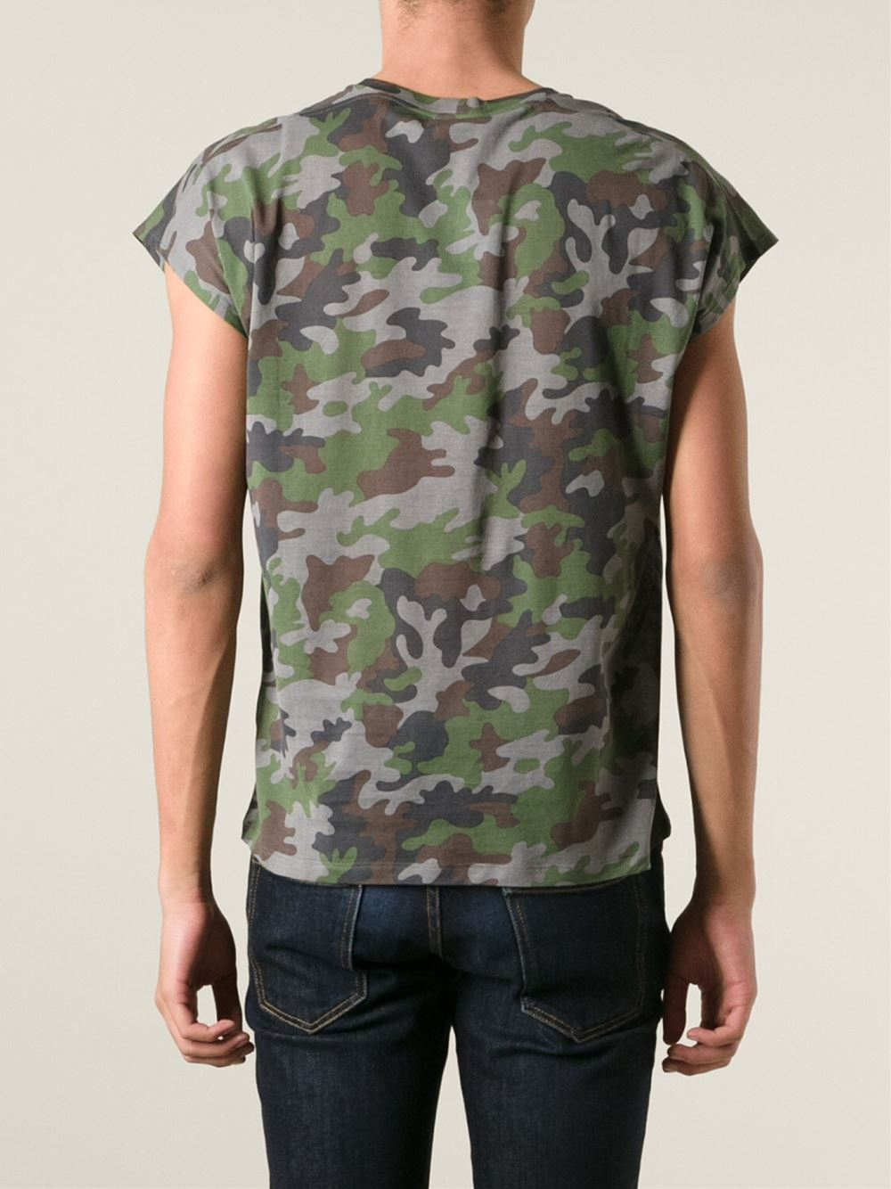 saint laurent camo shirt