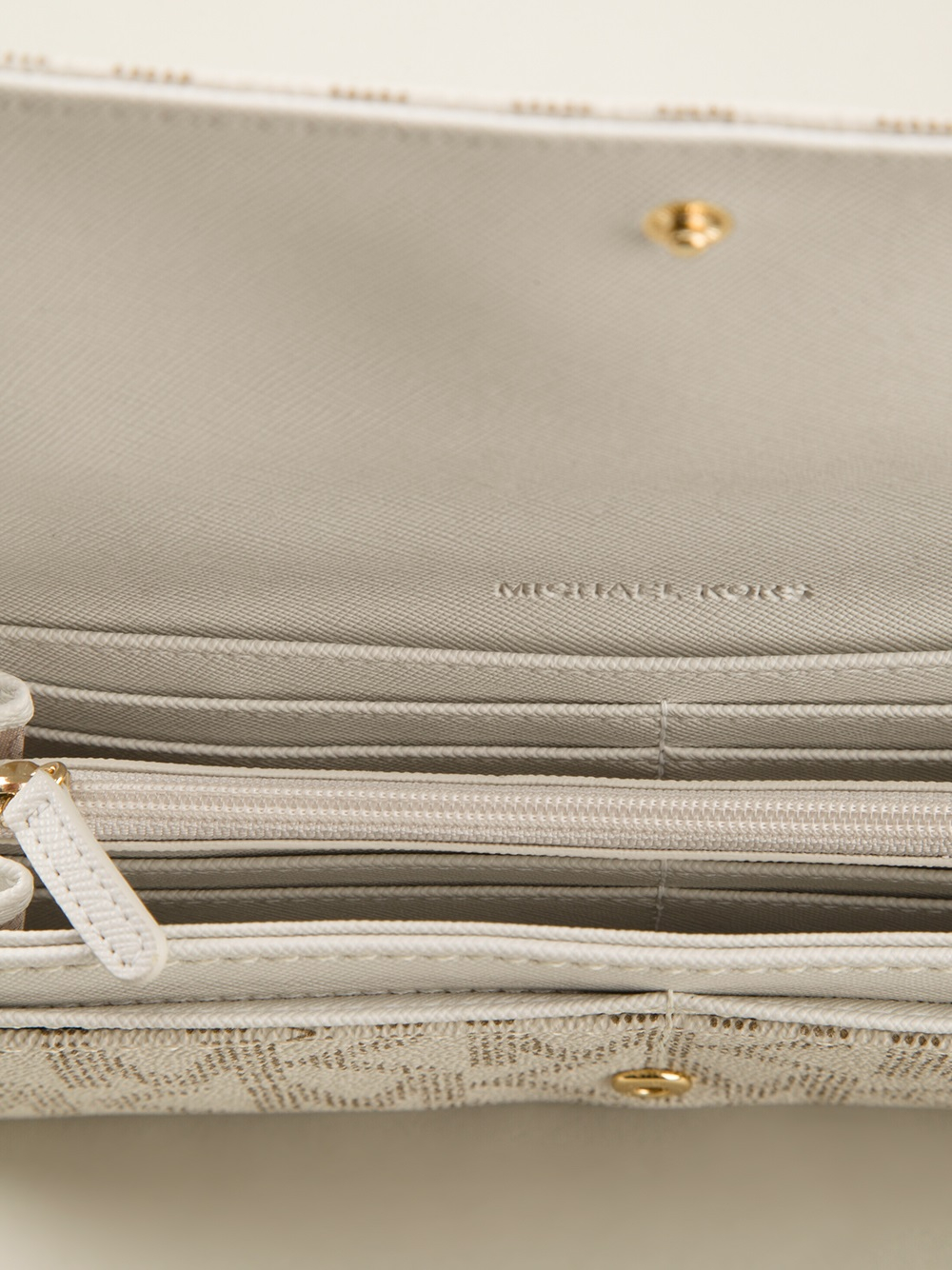 MICHAEL Michael Kors Monogram Print Wallet in White - Lyst
