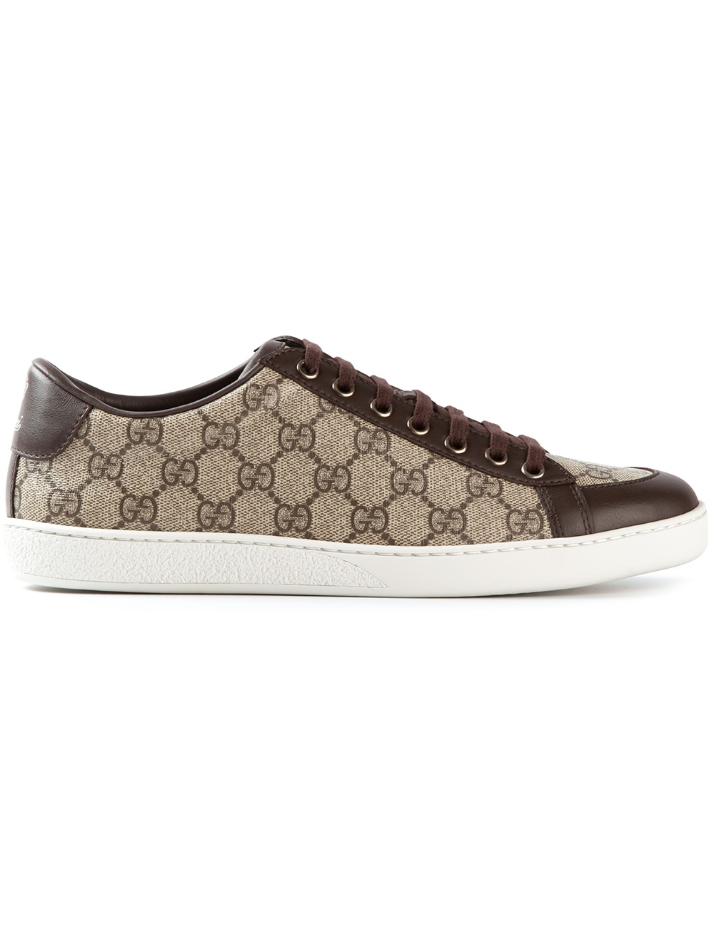 Gucci Monogram Sneakers in Brown | Lyst