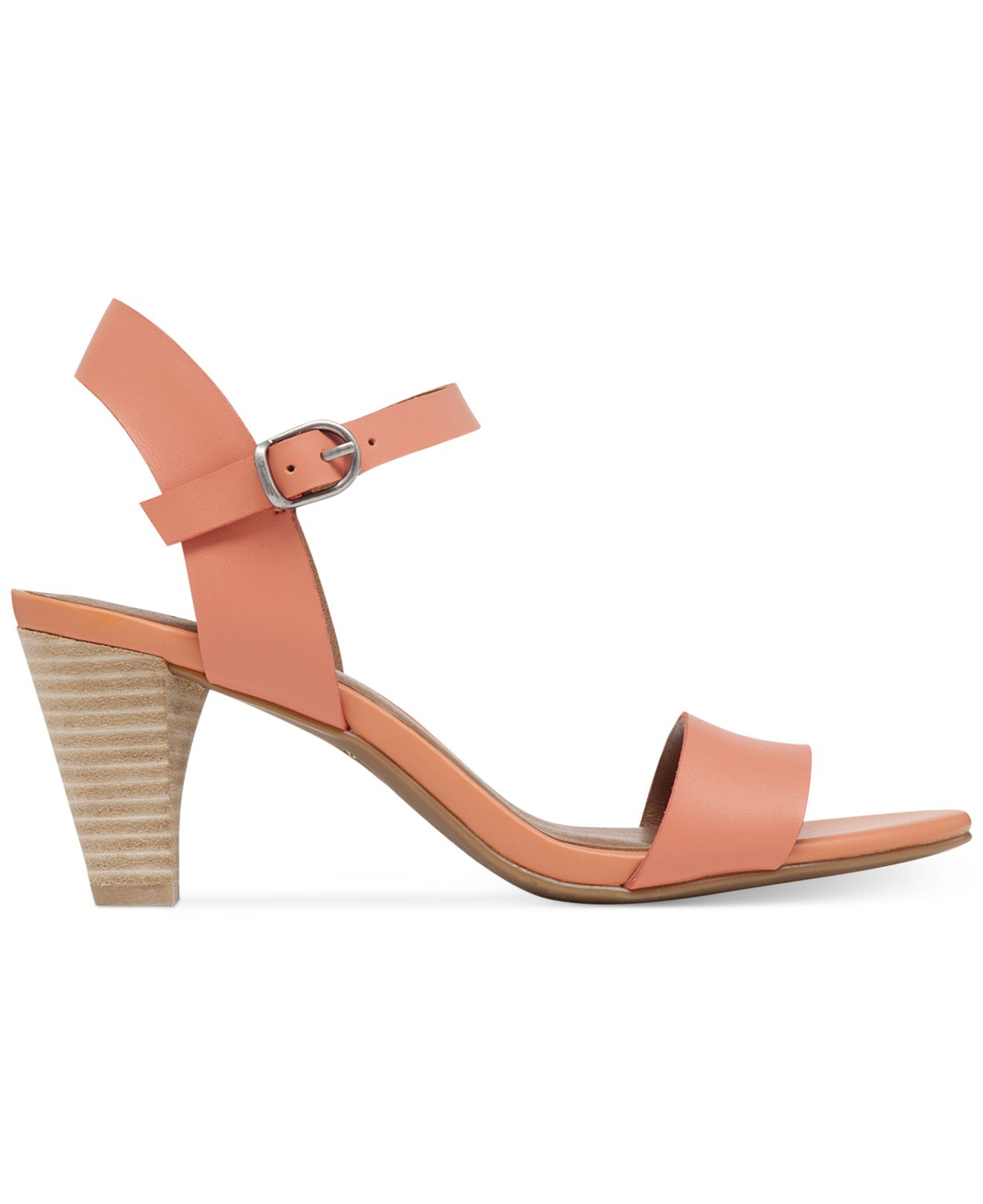 coral mid heel shoes
