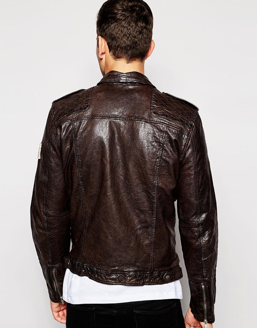 Lyst - Pepe Jeans Arcade Leather Jacket in Brown for Men