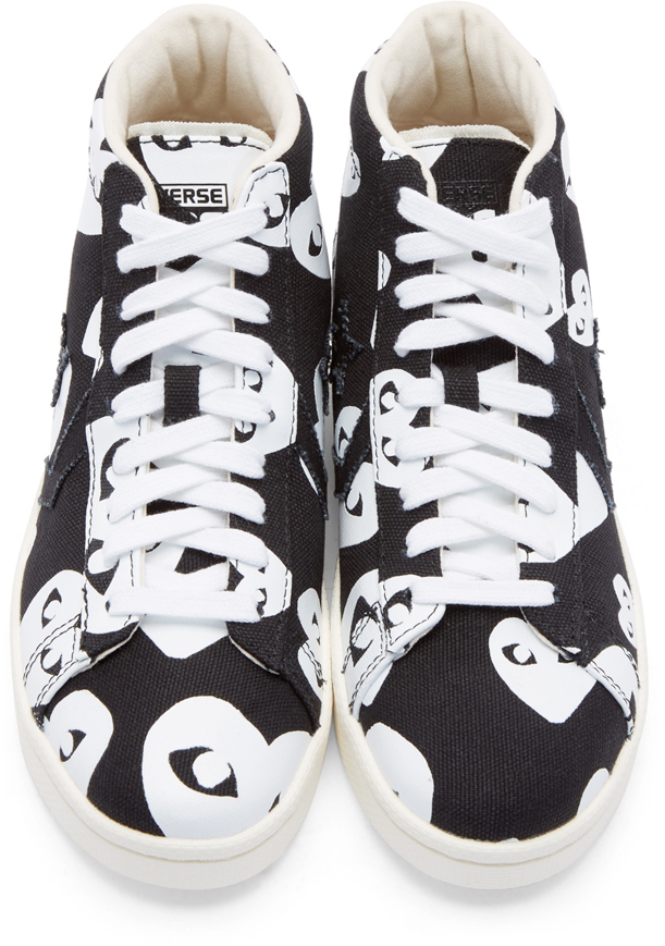 Comme Garçons Black Heart Print Converse Edition Sneakers for | Lyst