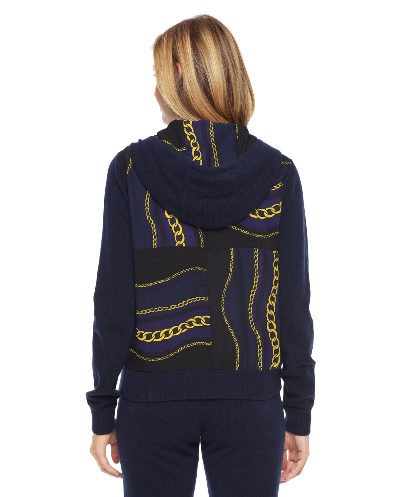 Juicy couture Cashmere Sweater Hoodie W/ Scarf Print in Blue | Lyst