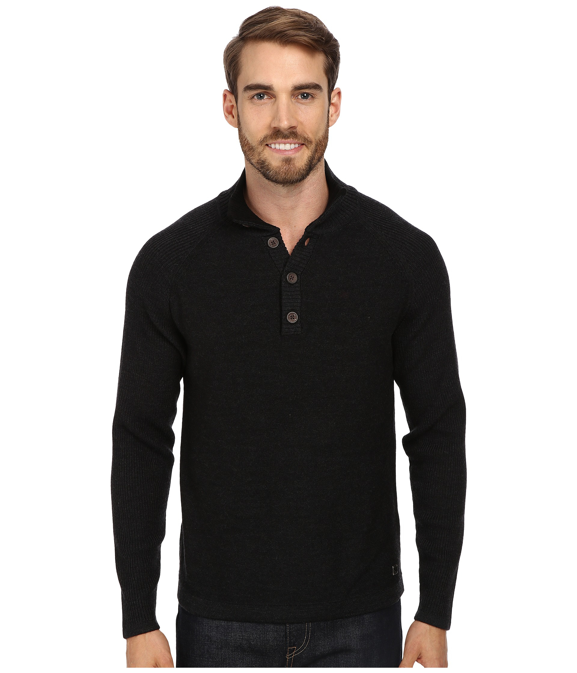 half button sweater mens
