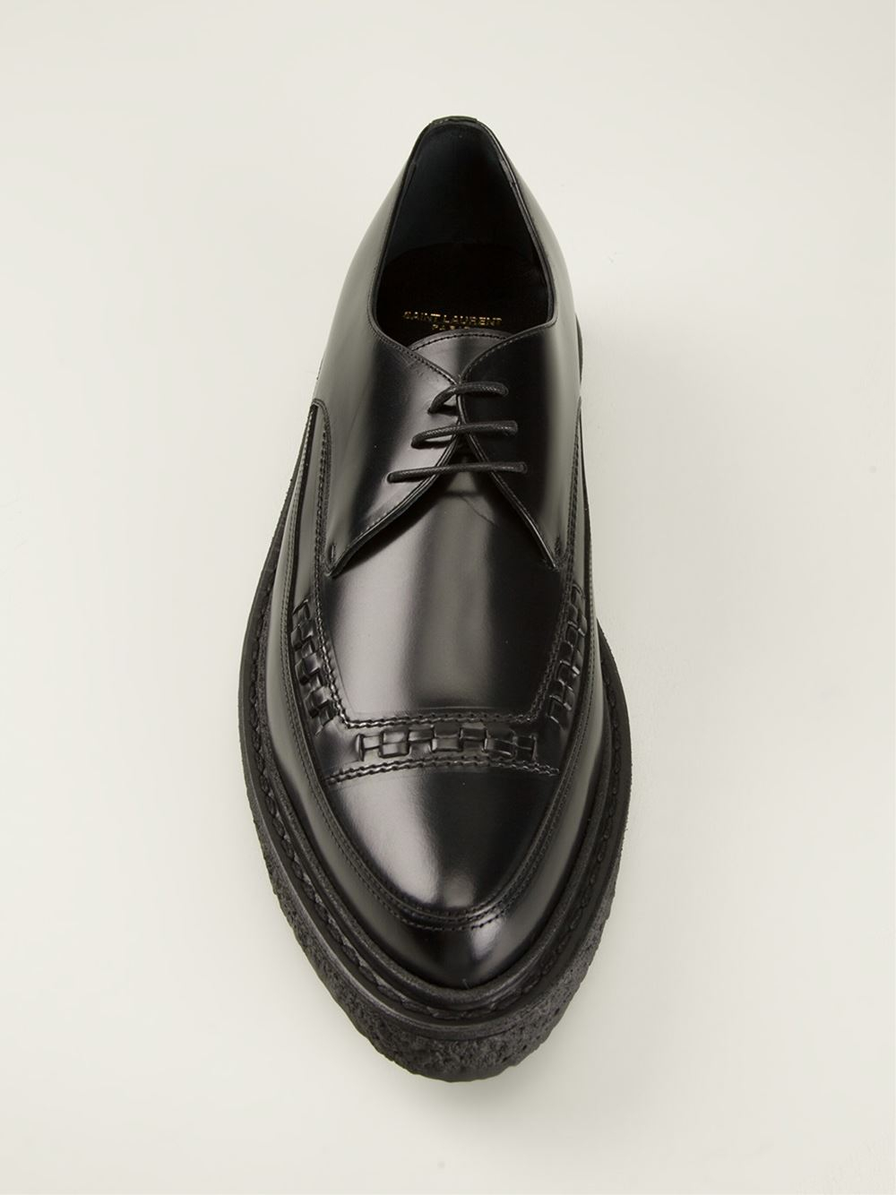 Saint Laurent Thick Sole Laceup Shoes in Black for Men | Lyst
