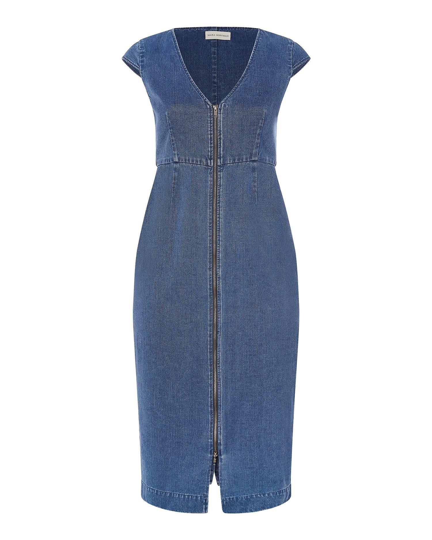 mara hoffman denim dress