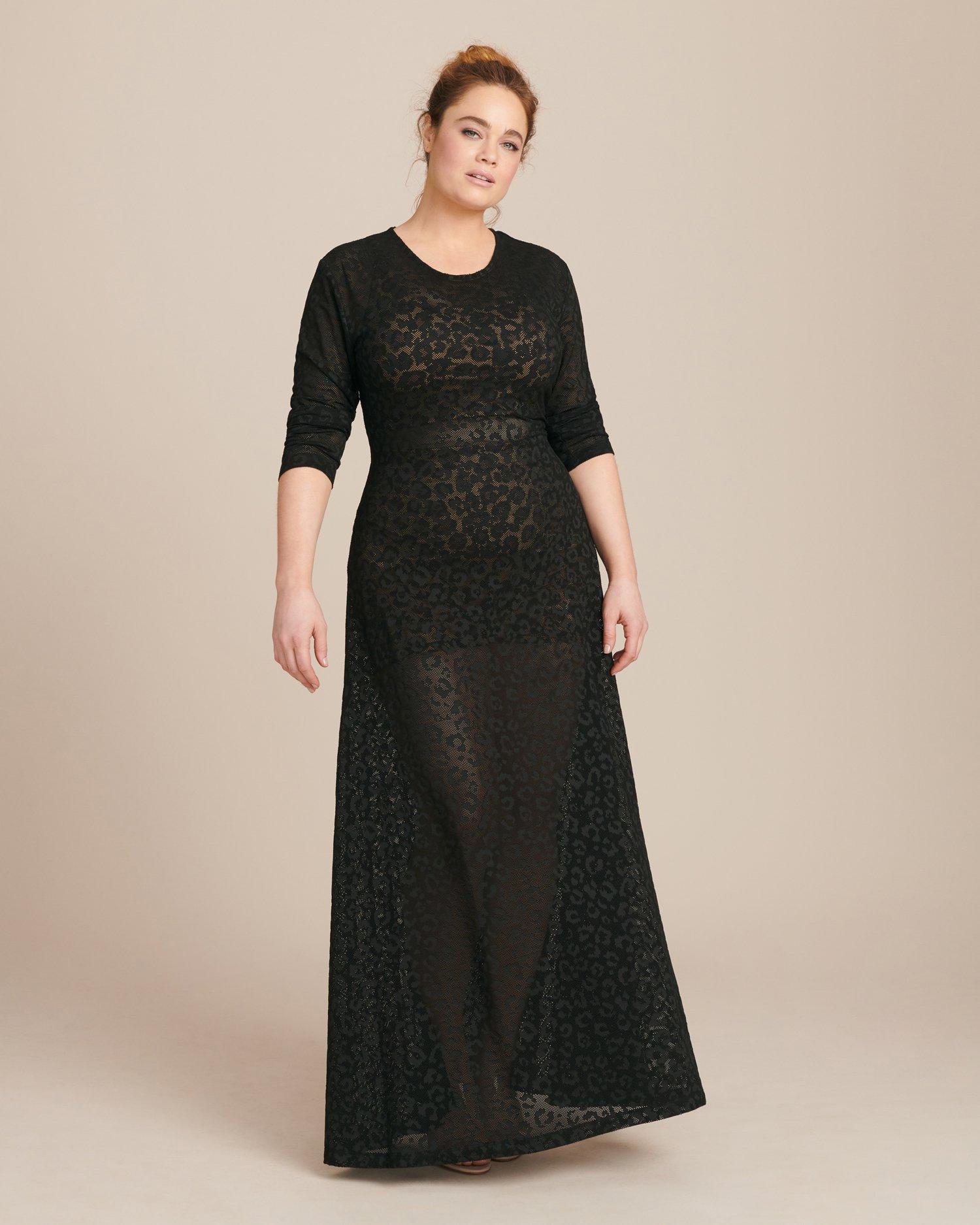 crew neck maxi dress