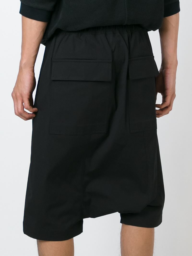 Lyst - Rick Owens Drop Crotch Shorts in Black for Men