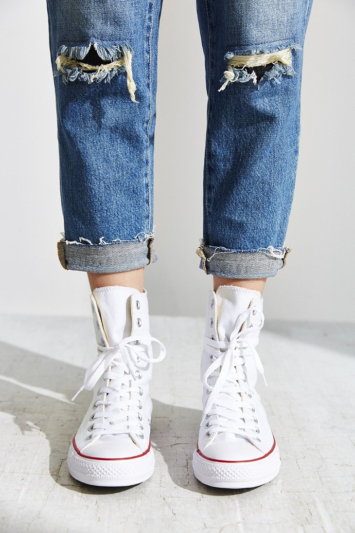 Converse Chuck Taylor All Star High Rise Sneaker in White | Lyst