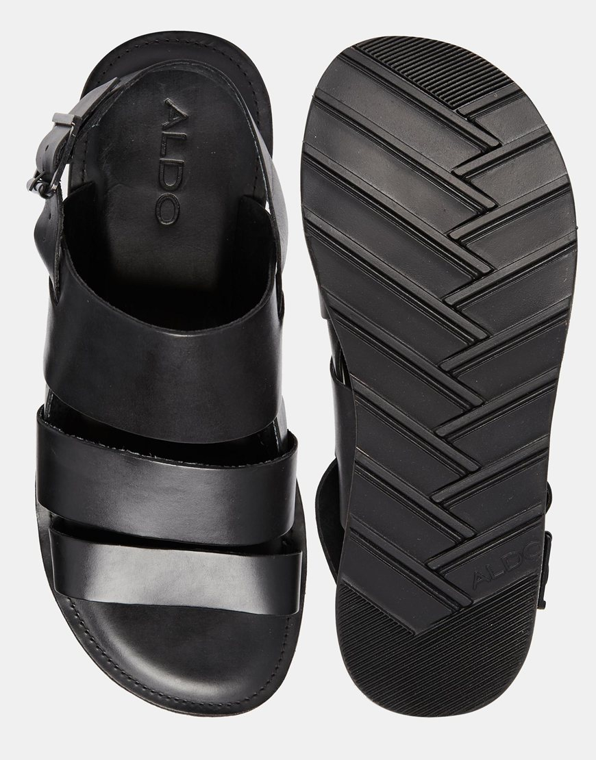 ALDO Alaydia Leather Sandals in Black for Men | Lyst