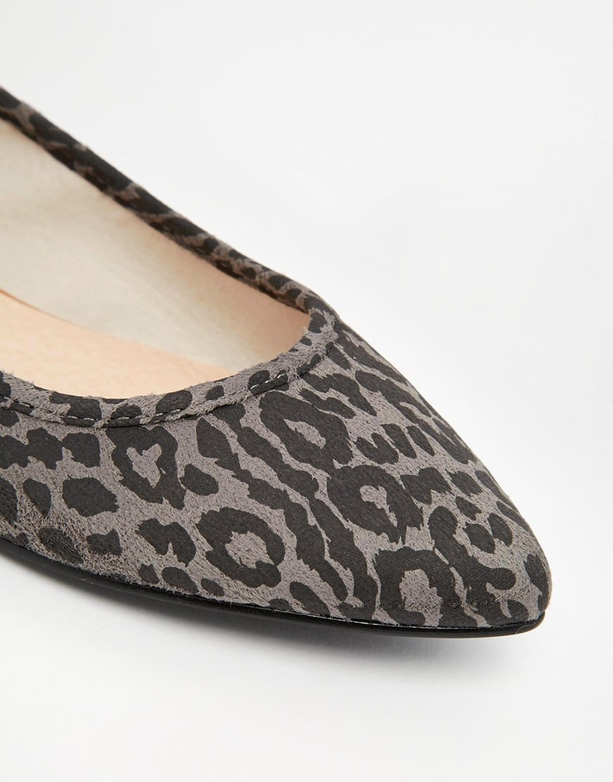 Oasis Leopard Print Point Flat Shoes in 