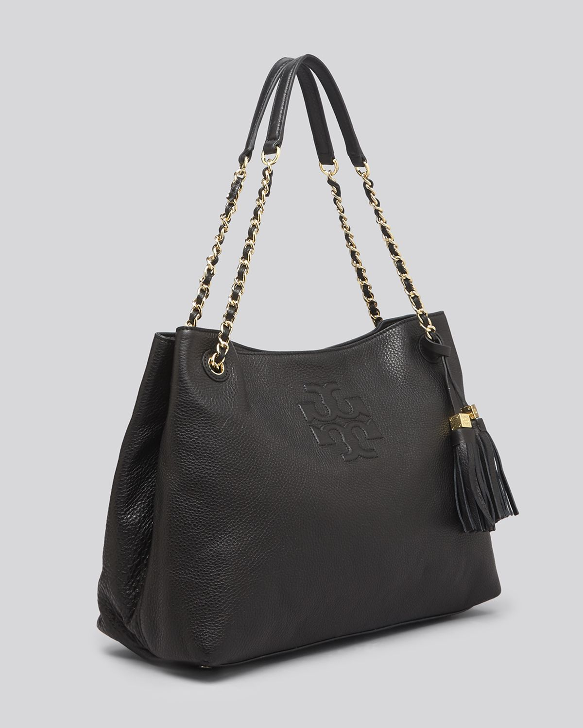 Tory Burch Tote Thea Chain Shoulder Slouchy in Black - Lyst