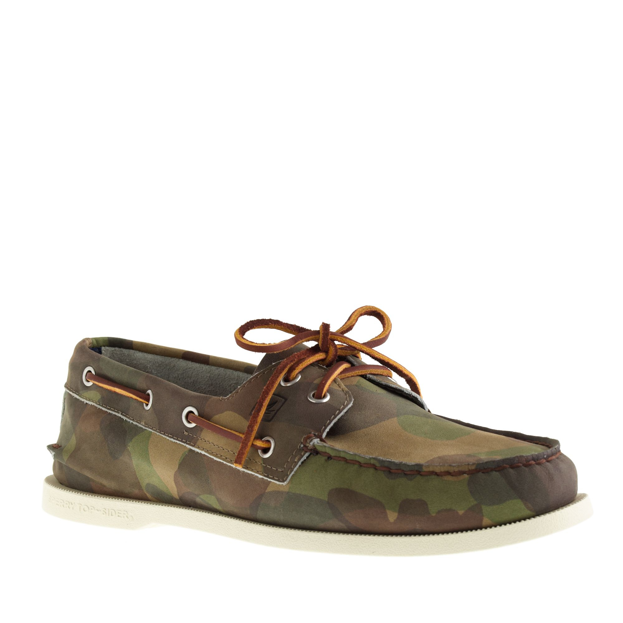 J.Crew Authentic Original 2eye Boat Shoes in Camo Leather