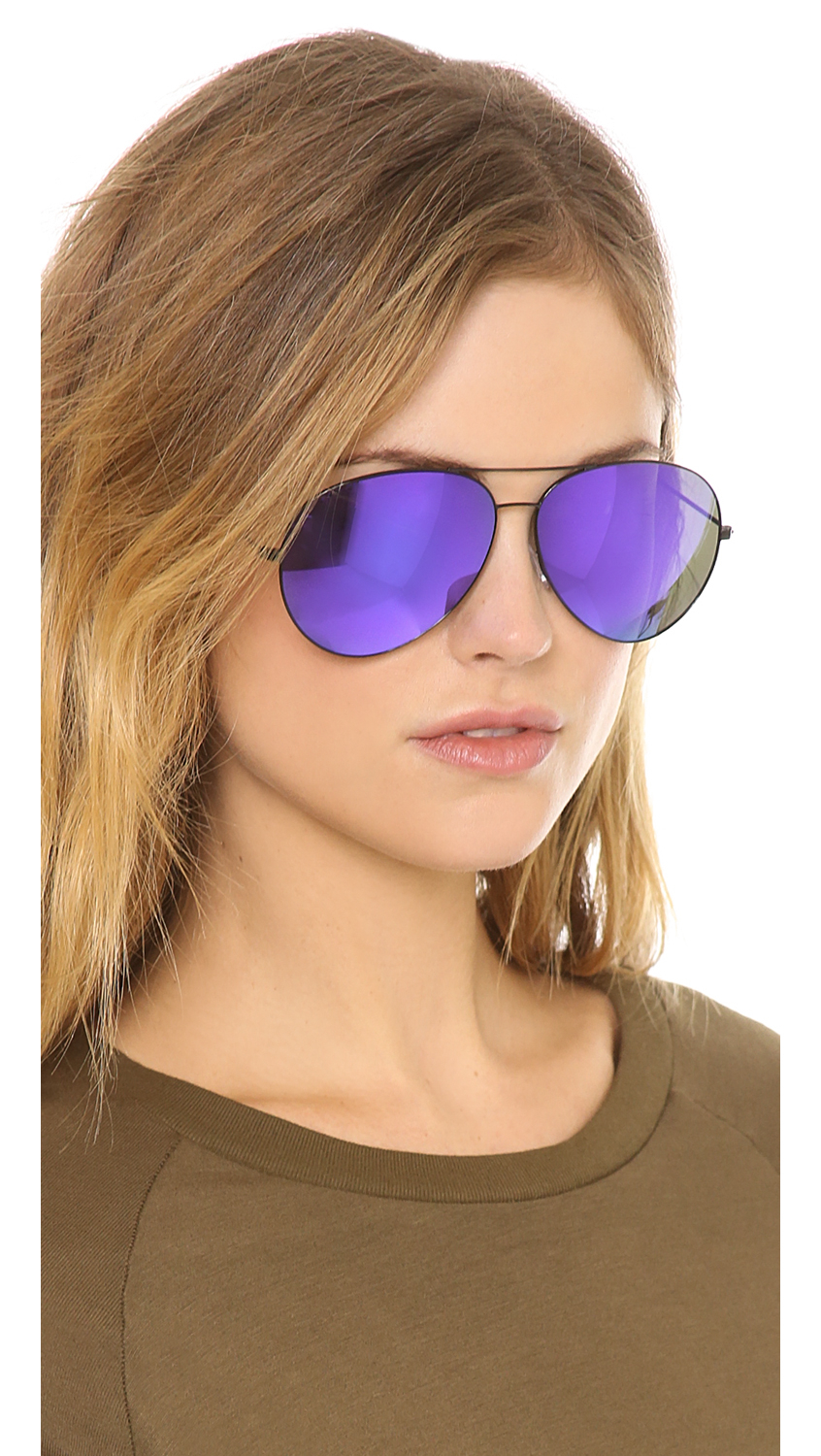 Victoria Beckham Classic Aviator Sunglasses - Midnight Eclipse in Blue |  Lyst