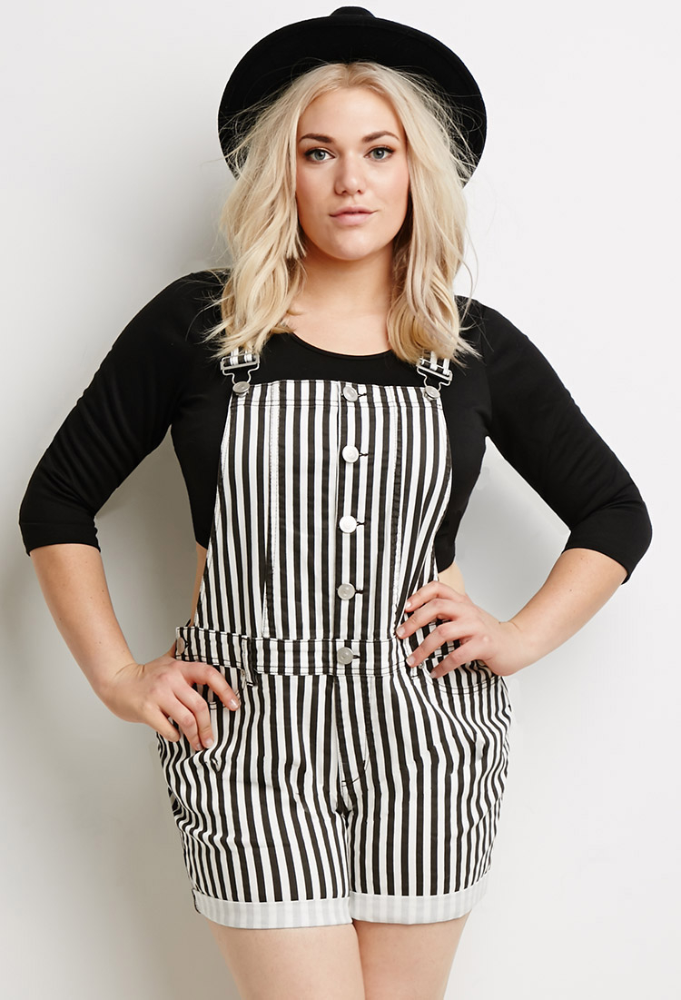plus size black overall shorts