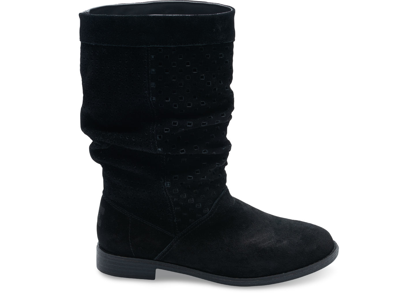 black perforated booties