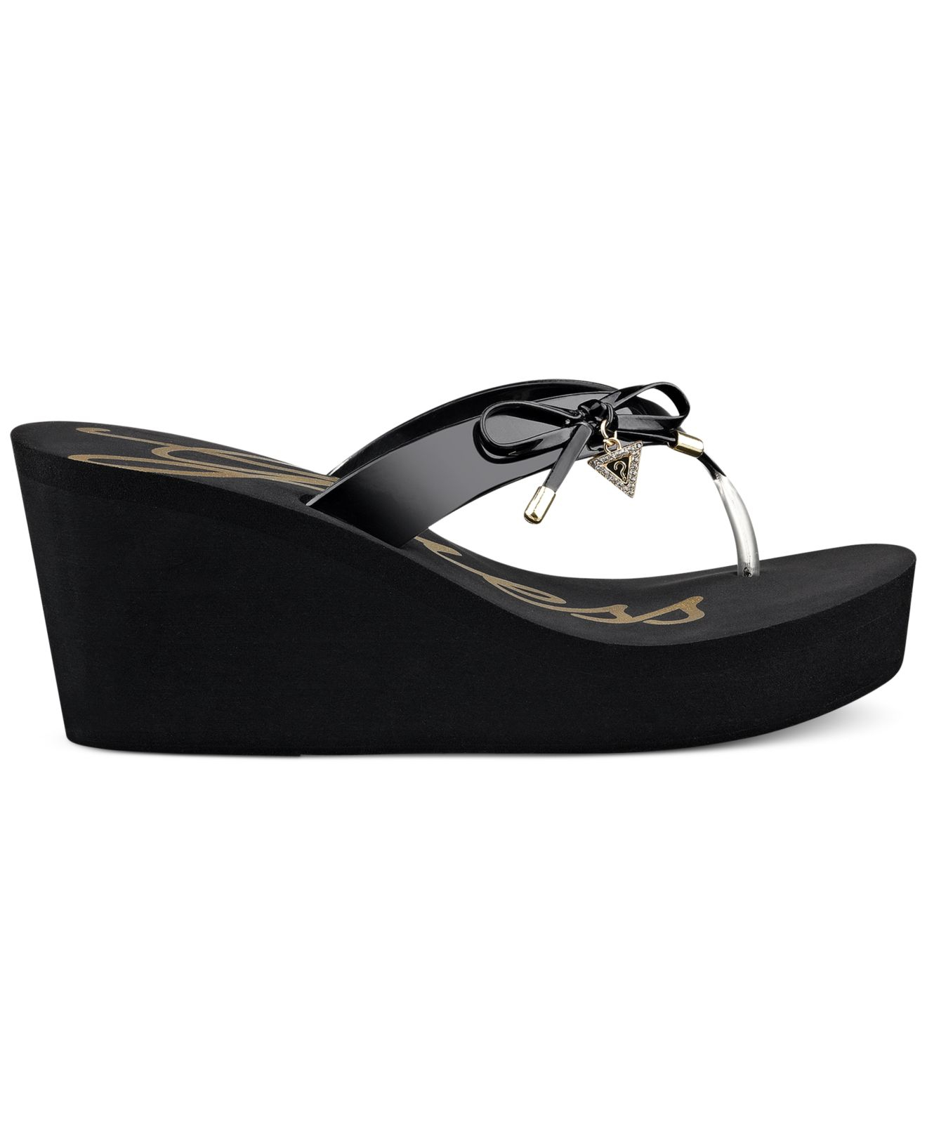 Guess Syona Platform Flip Flops In Black Lyst 3312