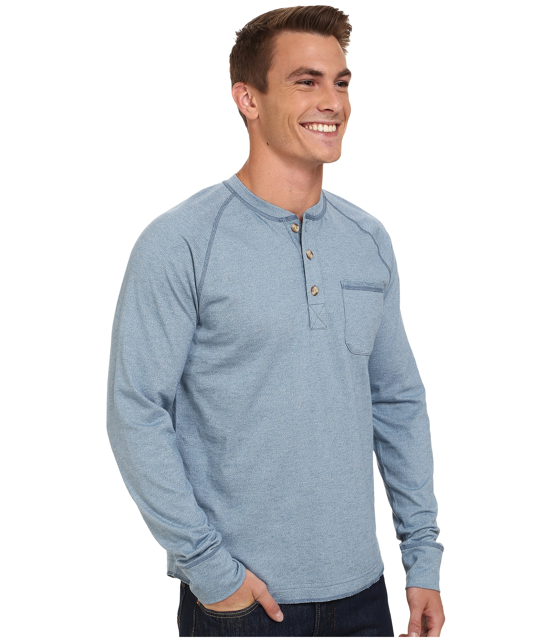 Lyst - The North Face Long Sleeve Seward Henley Shirt in Blue for Men