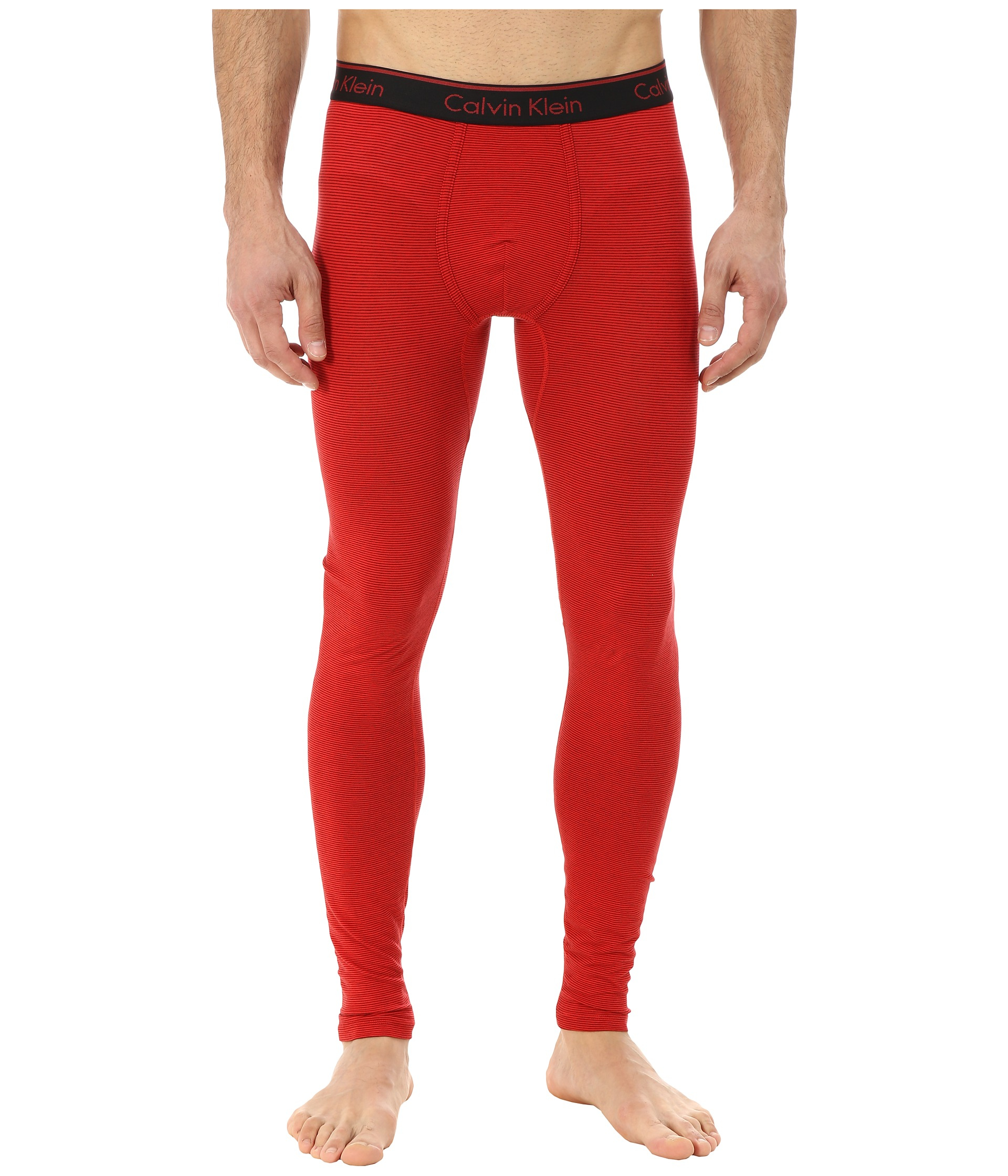 Calvin Klein Linear Long Johns in Red for Men Lyst