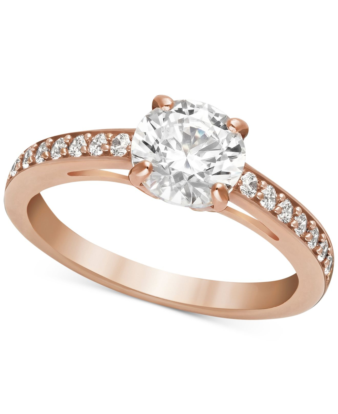 Swarovski Rose Goldtone Crystal Ring in Metallic Lyst