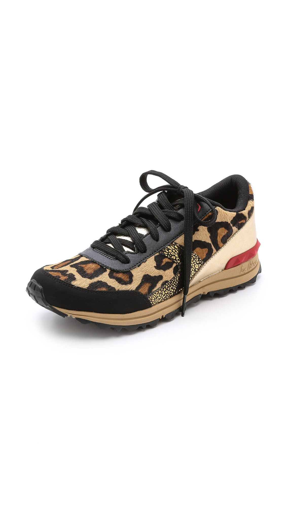 Sam Edelman Dax Jogging Sneakers - Black/Gold Leopard - Lyst