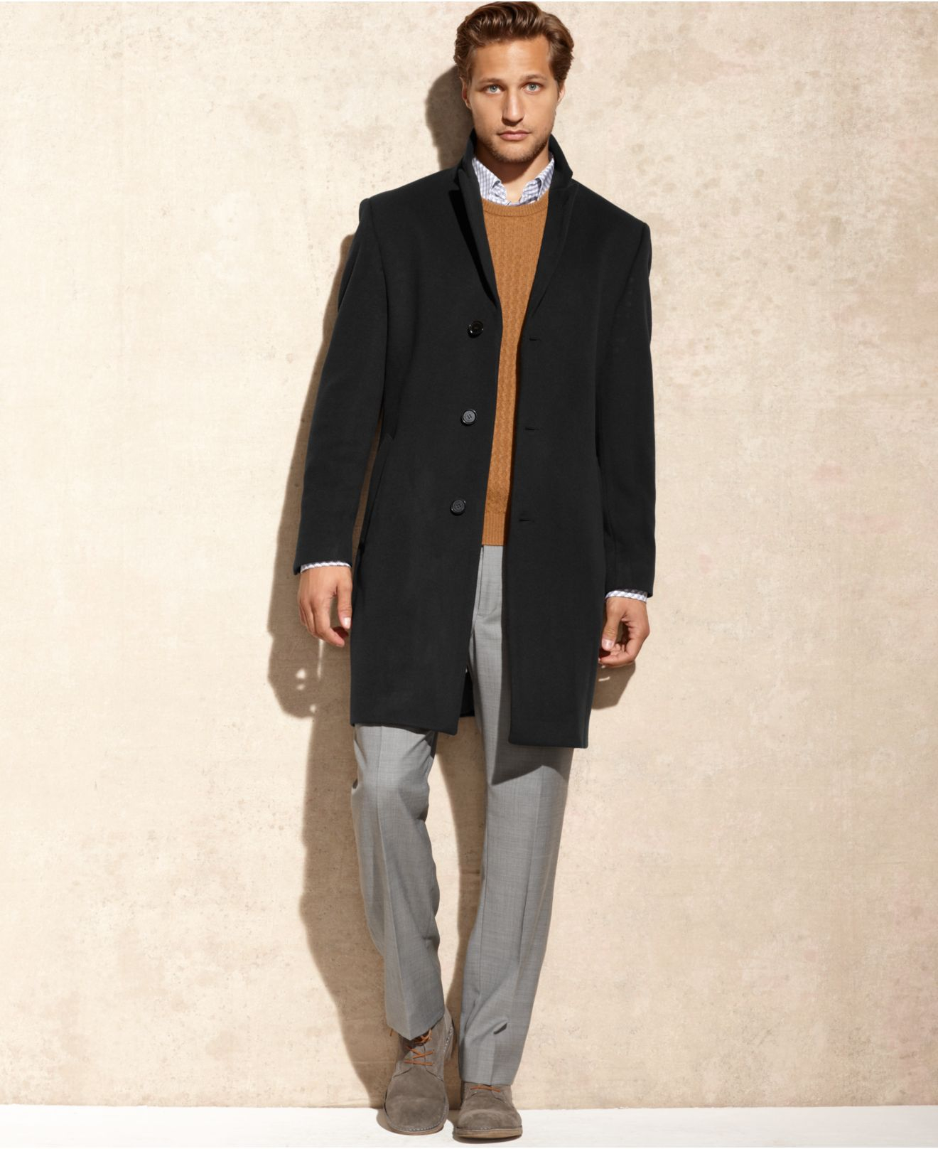 calvin klein cashmere blend coat