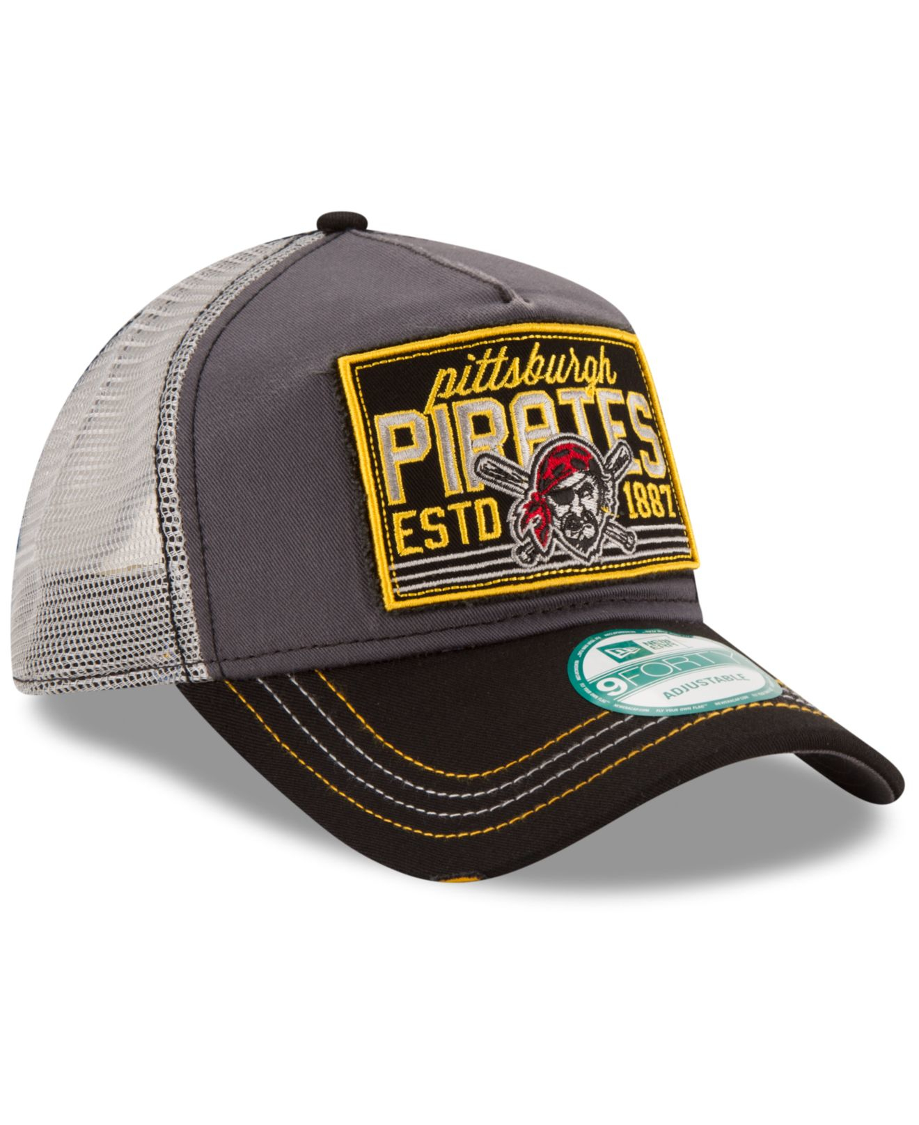 Download KTZ Cotton Pittsburgh Pirates Trucker Tear 9forty Snapback ...
