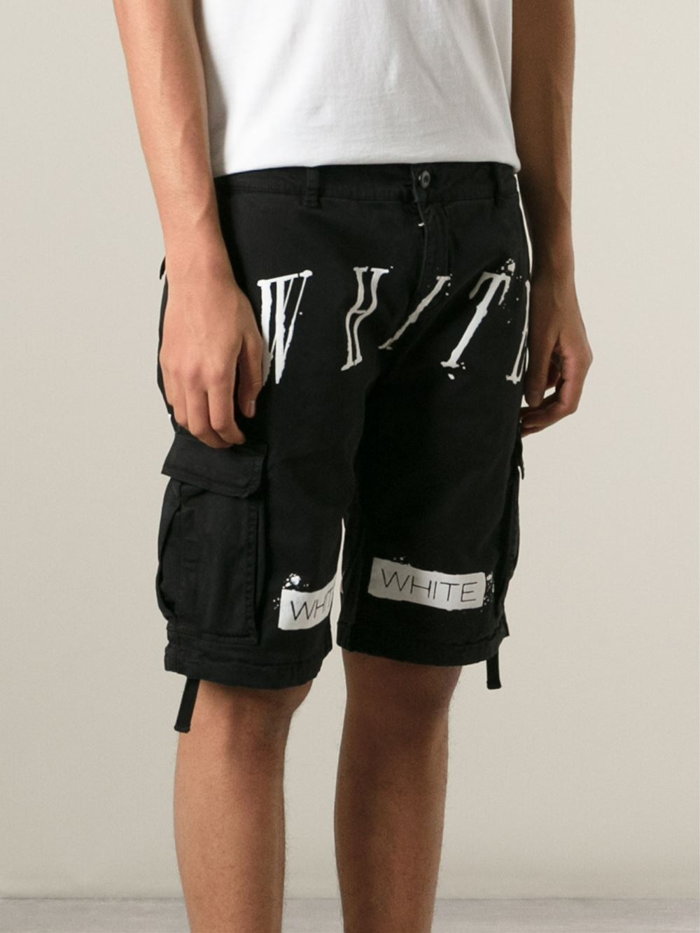 off white cargo shorts