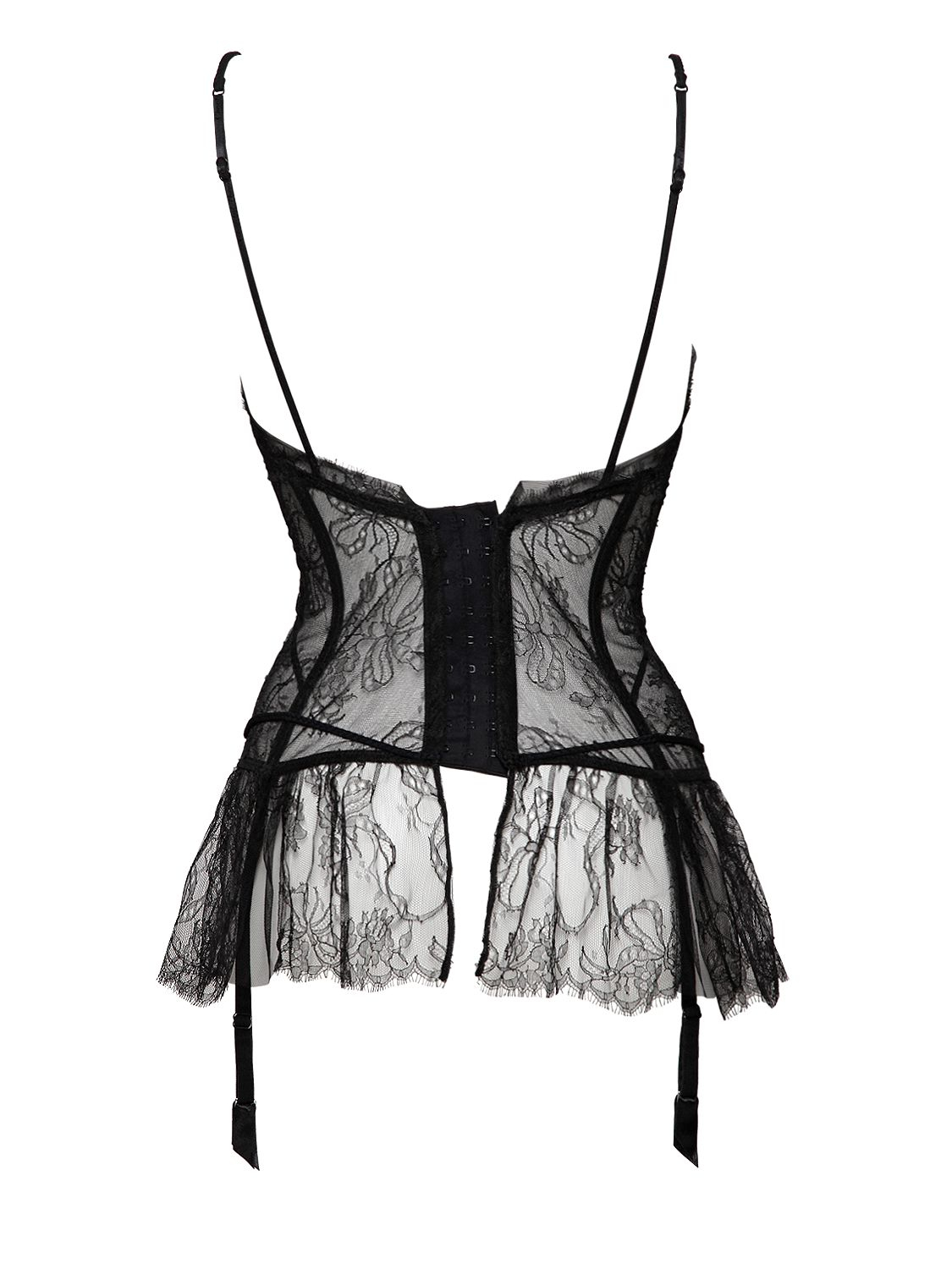 Chantal Thomass Tulle & Leavers Lace Corset in Black - Lyst