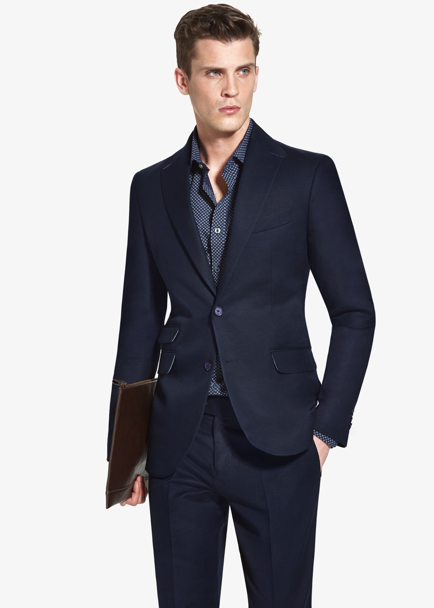 Mango Slim-Fit Linen-Blend Suit Blazer in Navy (Blue) for ...