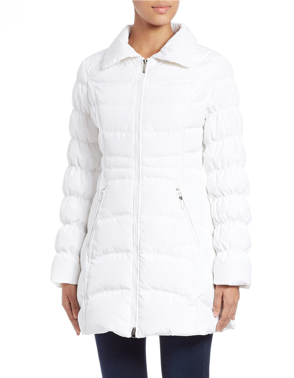 Laundry by Shelli Segal Quilted Faux Furtrimmed Jacket in White Lyst