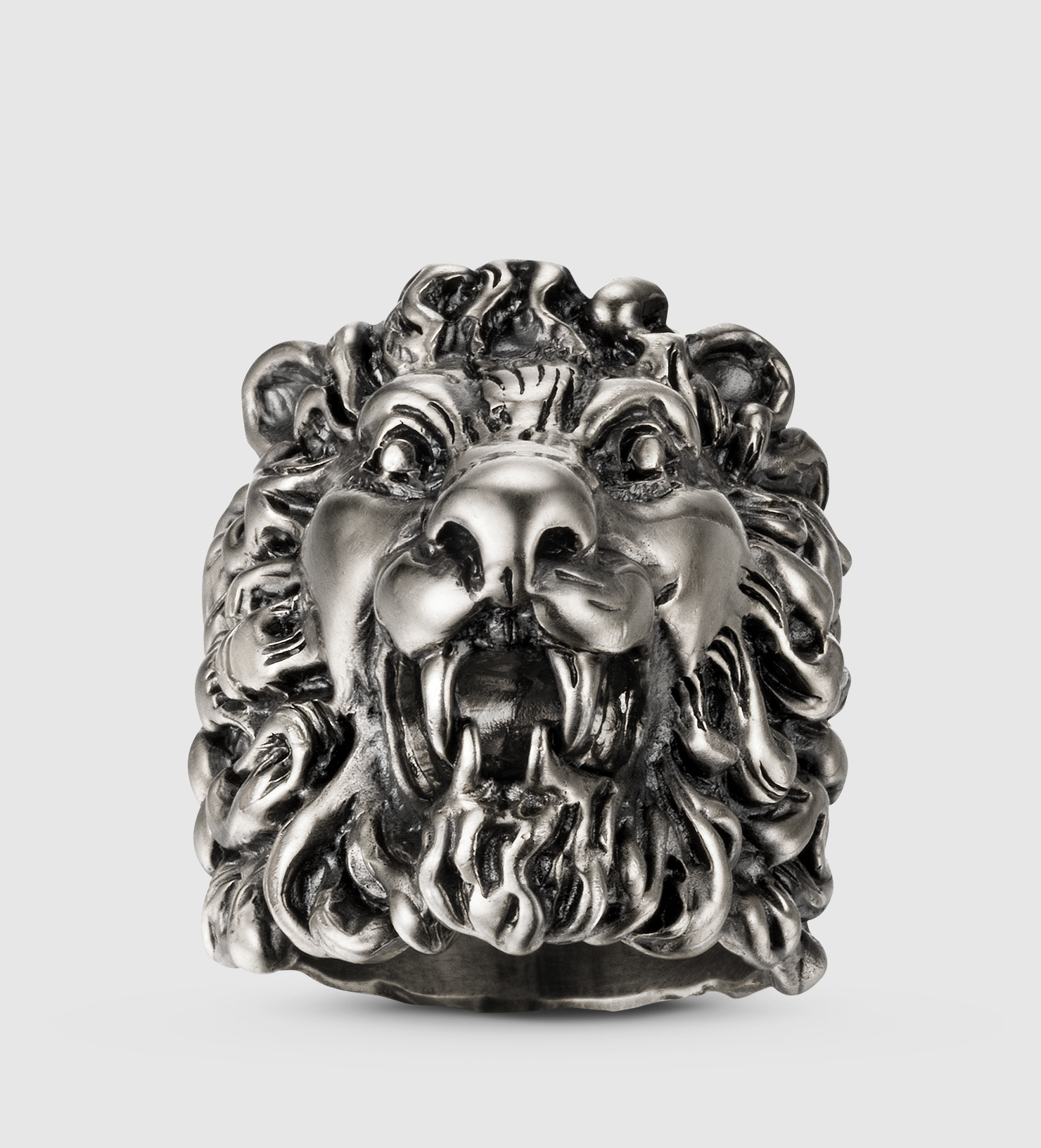 gucci silver lion ring