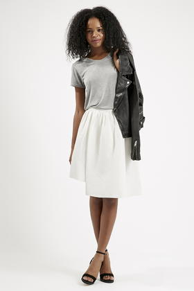 Topshop Asymmetric Midi Skirt in White | Lyst