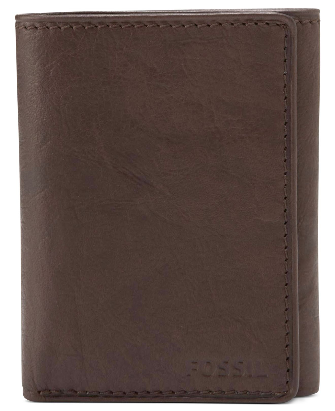 Fossil Ingram Extra Capacity Trifold Leather Wallet in Brown for Men Lyst