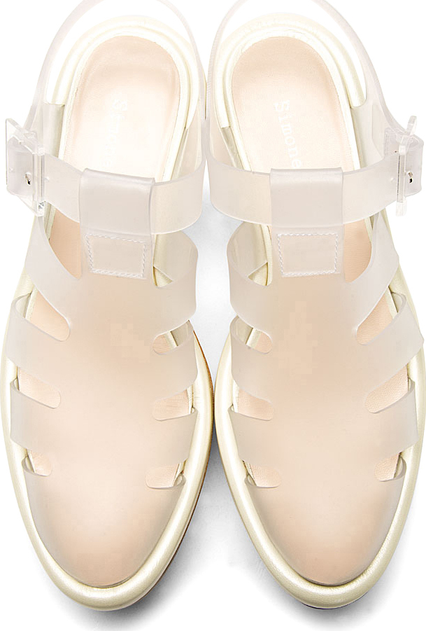 white platform jelly sandals