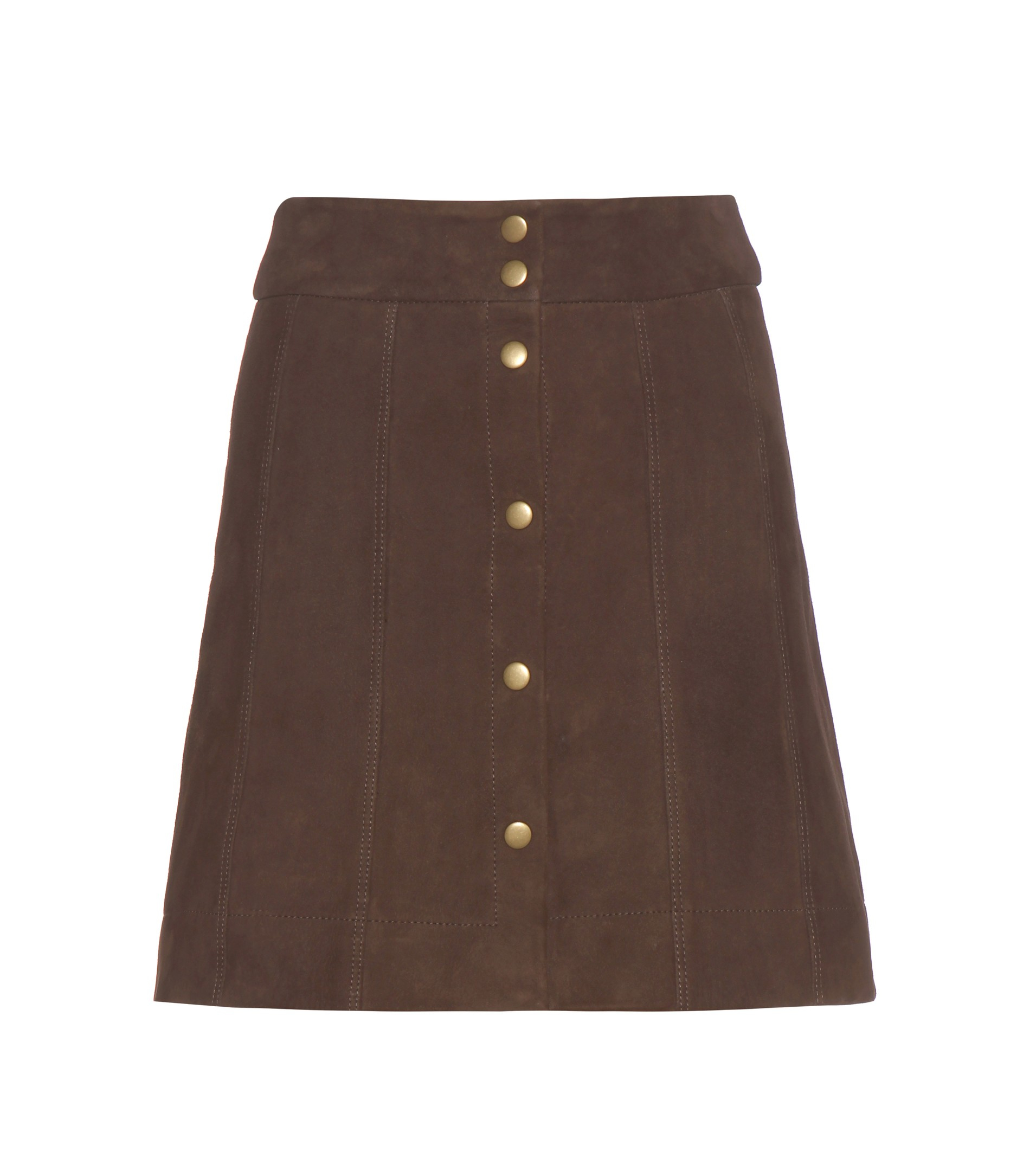 Lyst - Frame Suede Skirt in Brown