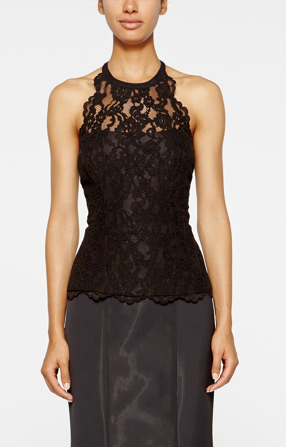 black lace halter top