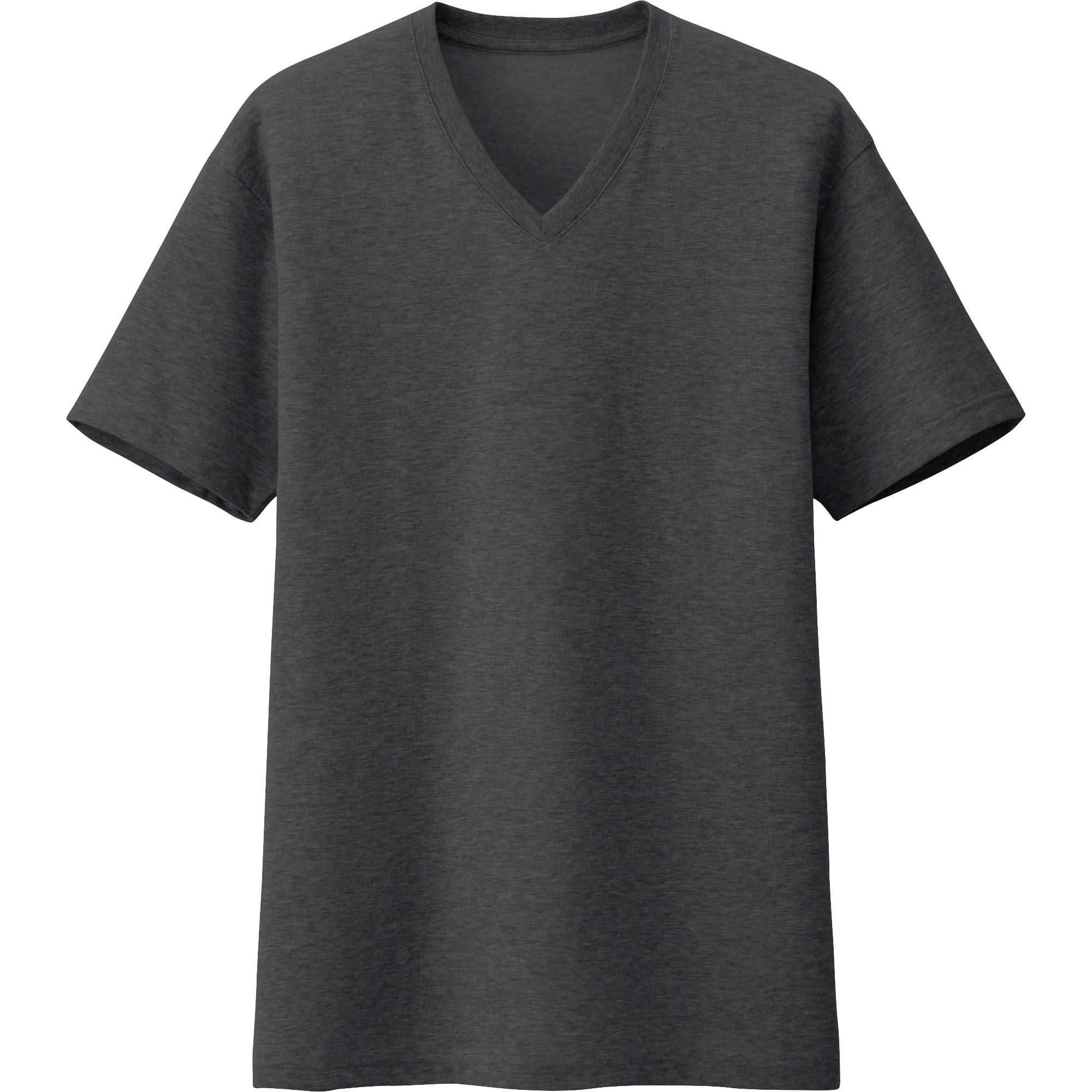 Uniqlo Men Packaged Dry V Neck Short Sleeve T Shirt in Gray (DARK GRAY ...