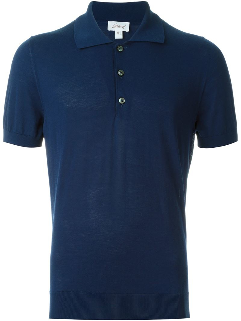 Brioni Classic Polo Shirt in Blue for Men | Lyst