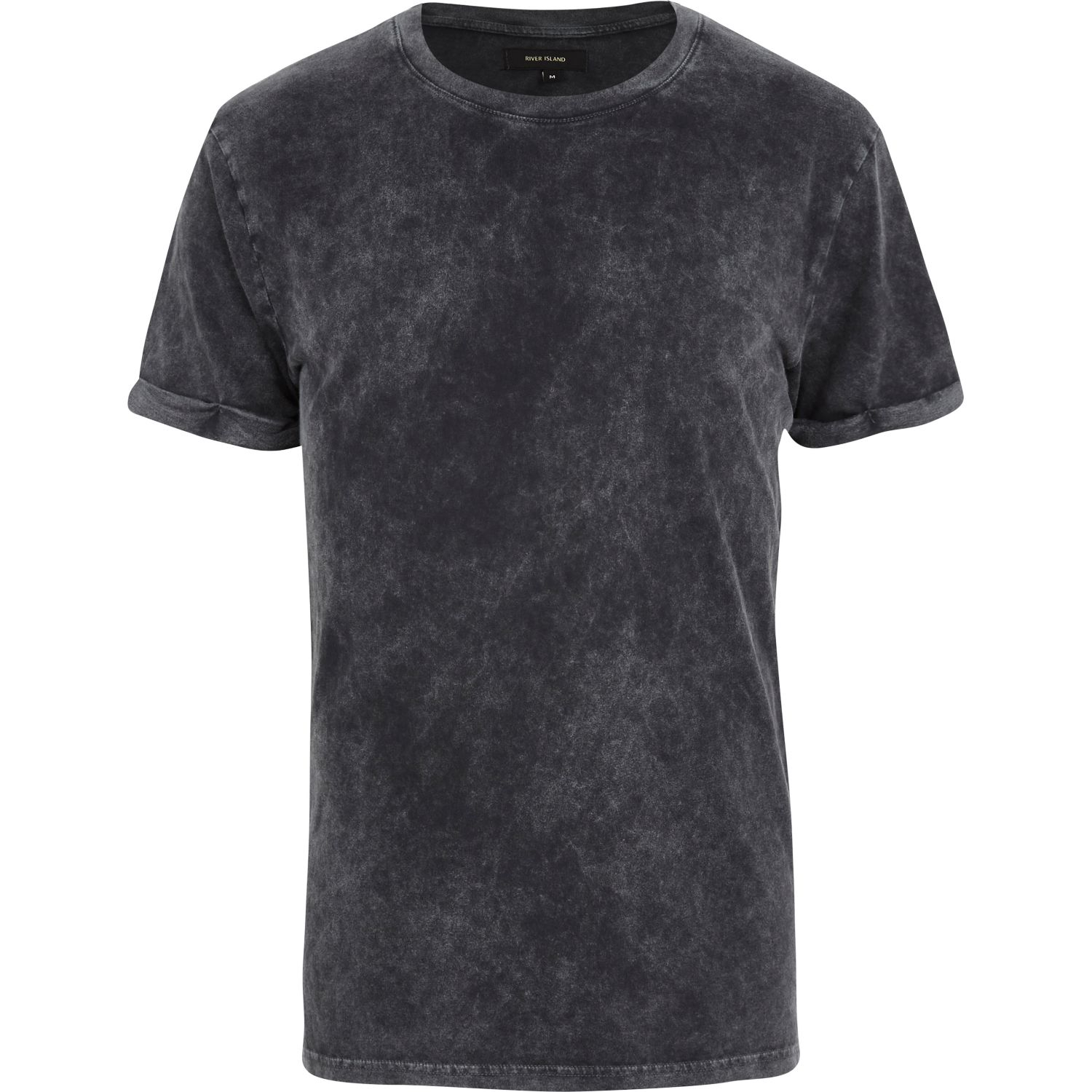 River Island Dark Grey Acid Wash TShirt in Grey for Men Lyst