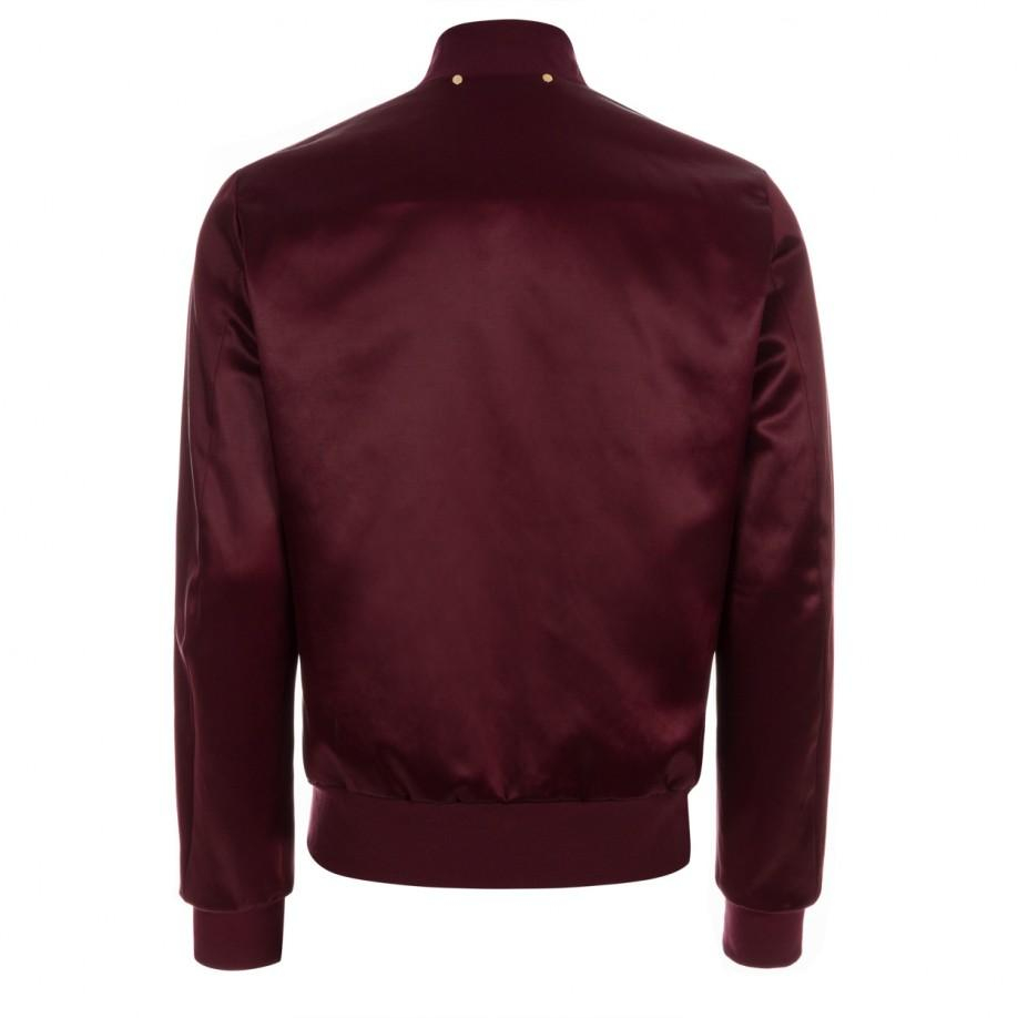 purple satin bomber jacket