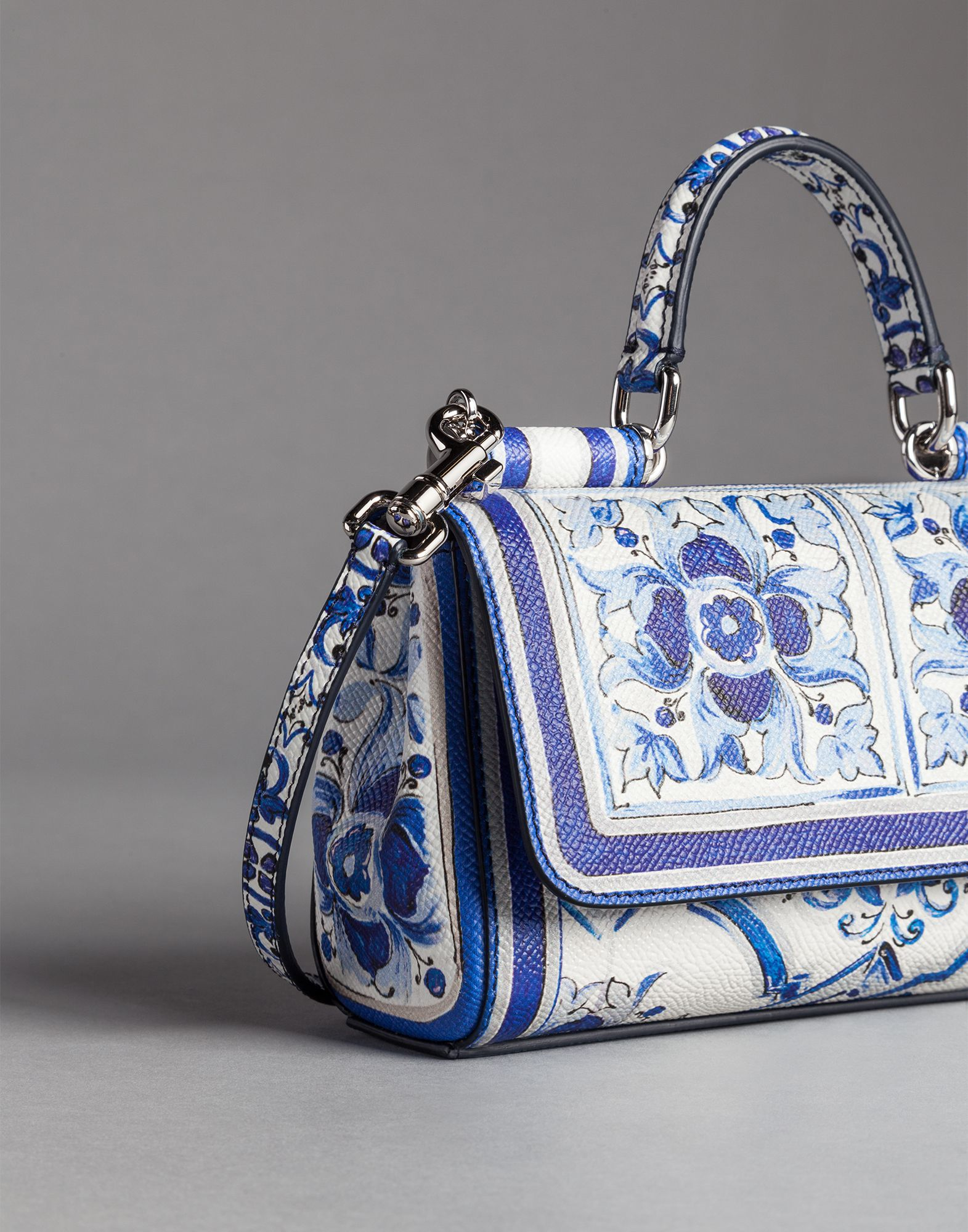 Dolce & Gabbana Blue Majolica Print Dauphine Sicily Shoulder Bag | Lyst