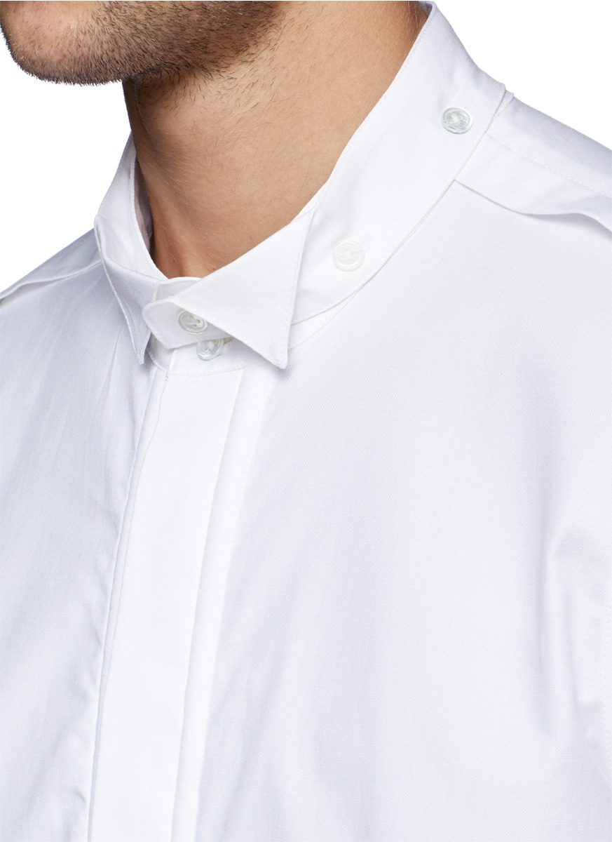 Lyst - Ann demeulemeester Detachable Wingtip Collar Oxford Shirt in ...