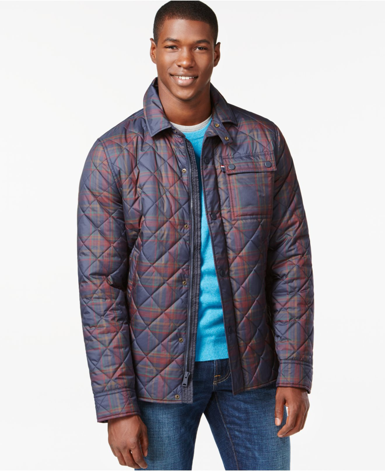 Tommy Hilfiger Big And Tall Lockheed Quilted Plaid Jacket in Blue for Men |  Lyst