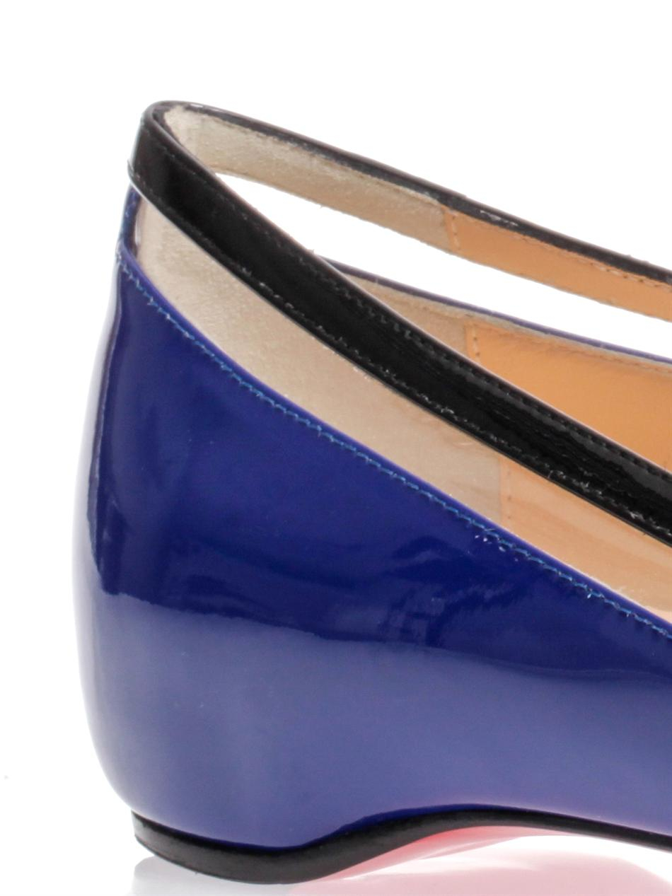 Christian louboutin Paulina Pointtoe Flats in Blue | Lyst