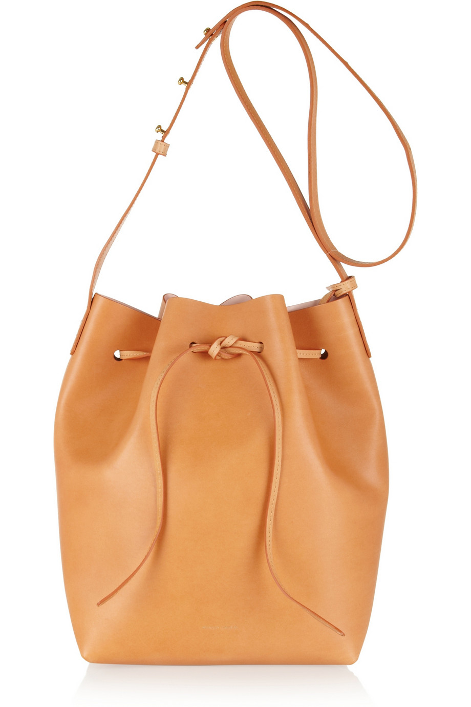 Mansur gavriel Drawstring Leather Shoulder Bag in Brown | Lyst