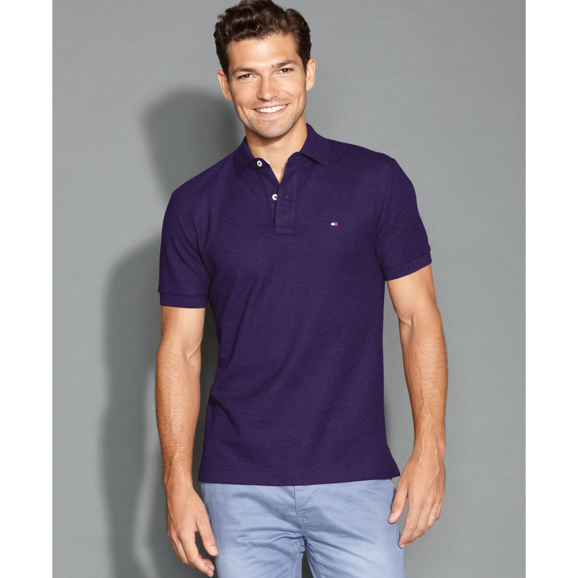 Tommy Hilfiger t-shirts polo shirts in Purple for Men | Lyst